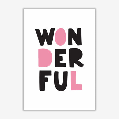 Wonderful black and pink modern fine art print, framed childrens nursey wall art poster