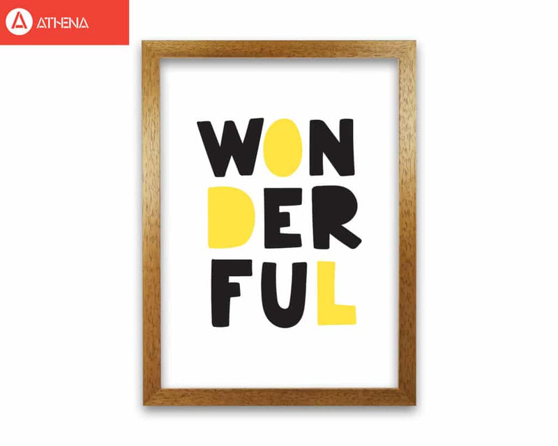 Wonderful black and yellow modern fine art print, framed childrens nursey wall art poster