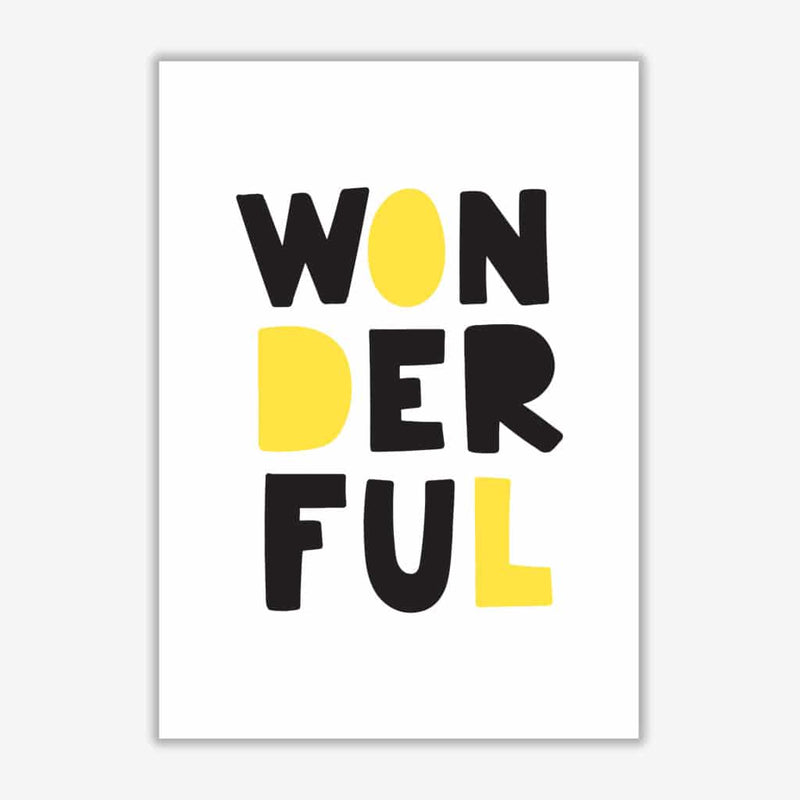 Wonderful black and yellow modern fine art print, framed childrens nursey wall art poster