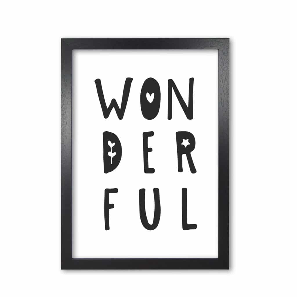 Wonderful black modern fine art print, framed childrens nursey wall art poster