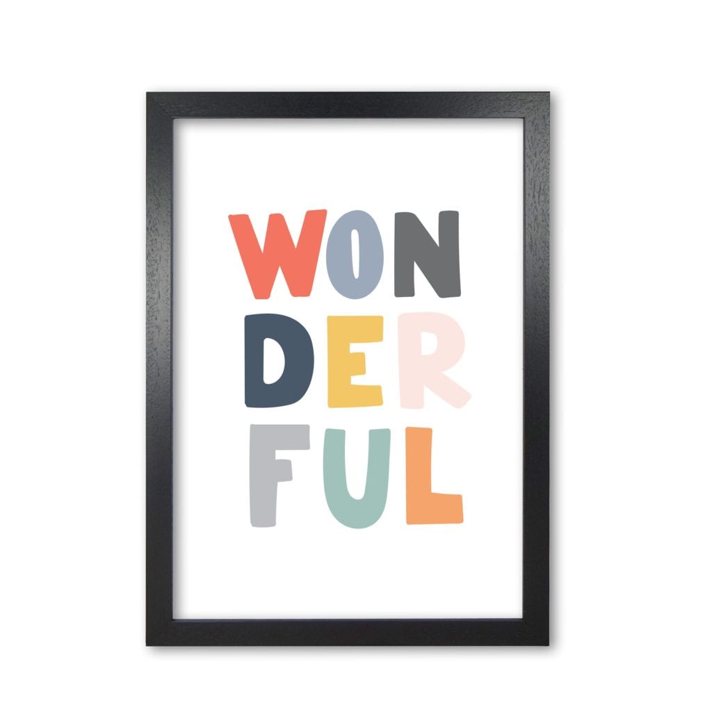 Wonderful colour modern fine art print, framed childrens nursey wall art poster