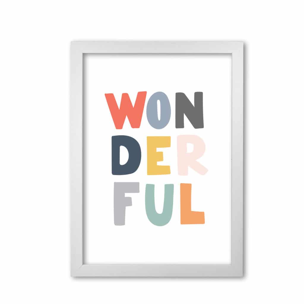 Wonderful colour modern fine art print, framed childrens nursey wall art poster
