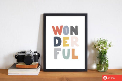 Wonderful colour modern fine art print, framed childrens nursey wall art poster