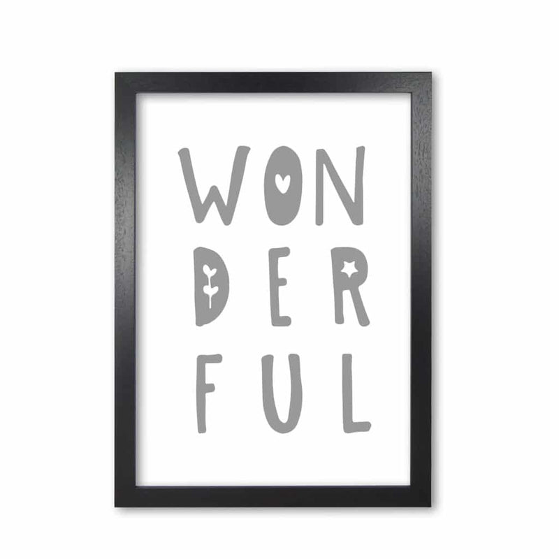 Wonderful grey modern fine art print, framed childrens nursey wall art poster