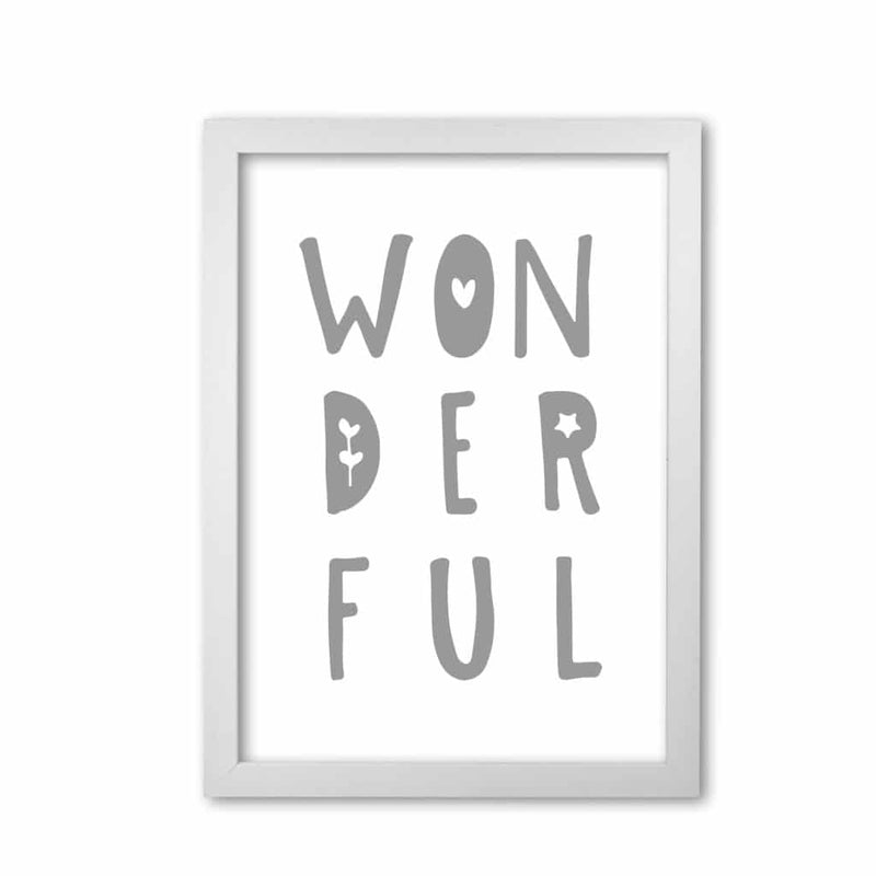 Wonderful grey modern fine art print, framed childrens nursey wall art poster