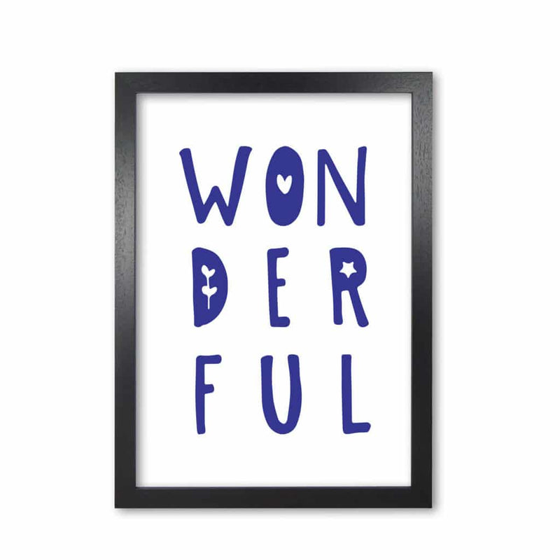 Wonderful navy modern fine art print, framed childrens nursey wall art poster