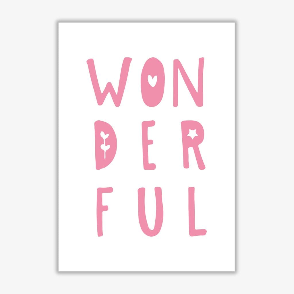 Wonderful pink modern fine art print, framed childrens nursey wall art poster