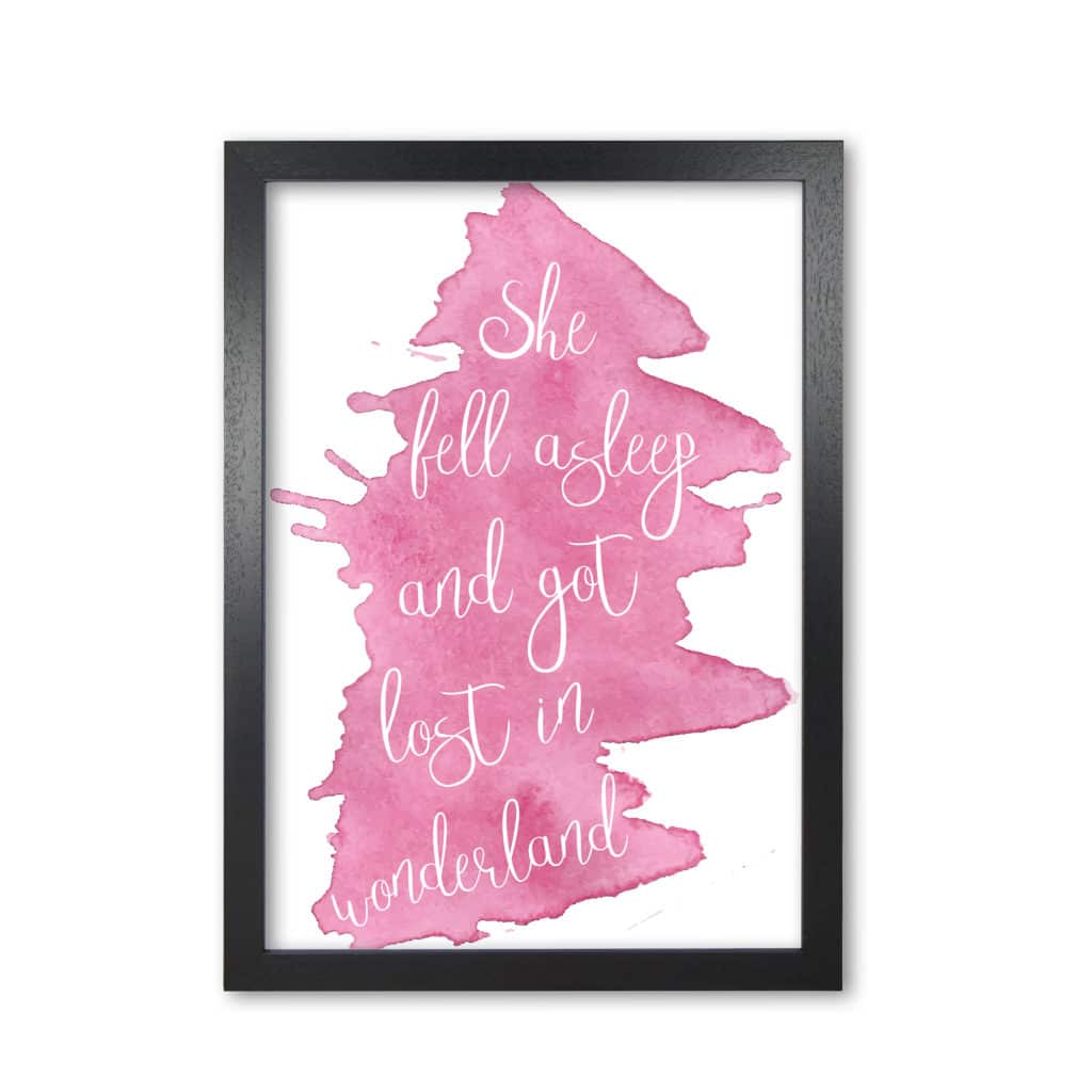 Wonderland pink watercolour modern fine art print