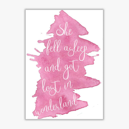 Wonderland pink watercolour modern fine art print