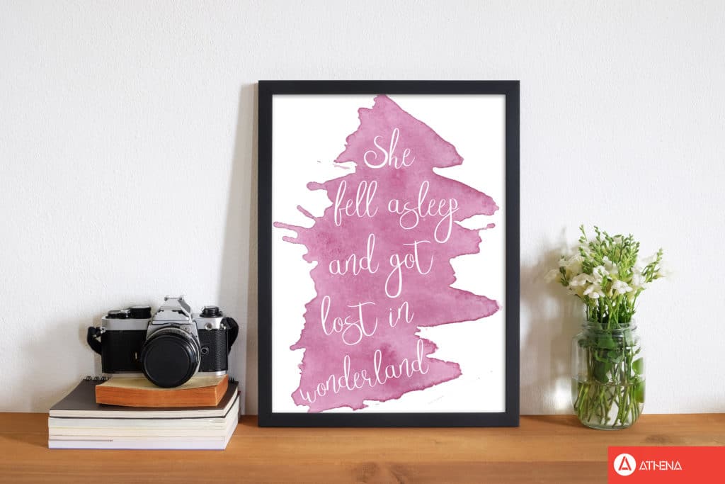 Wonderland pink watercolour modern fine art print
