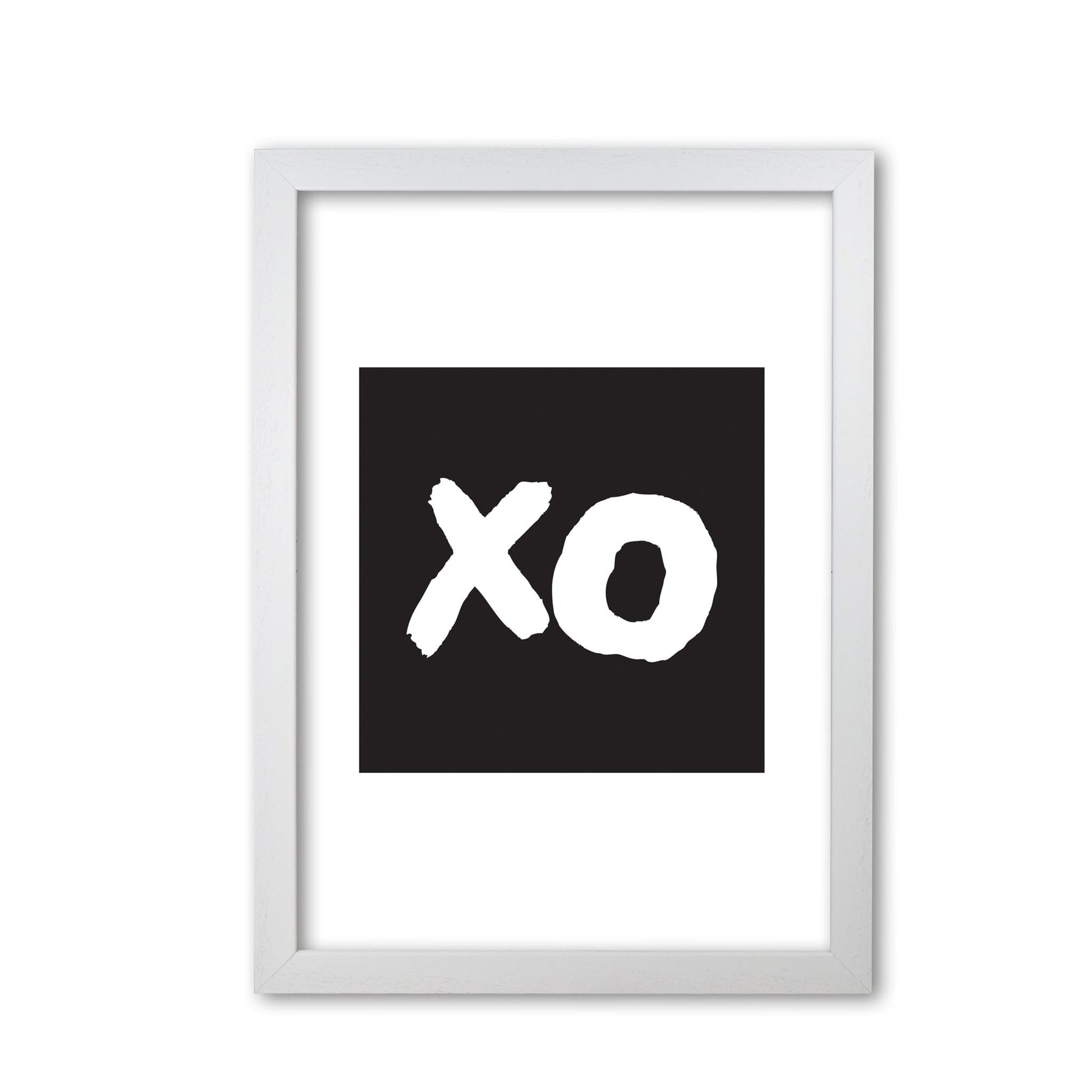 Xo black square modern fine art print