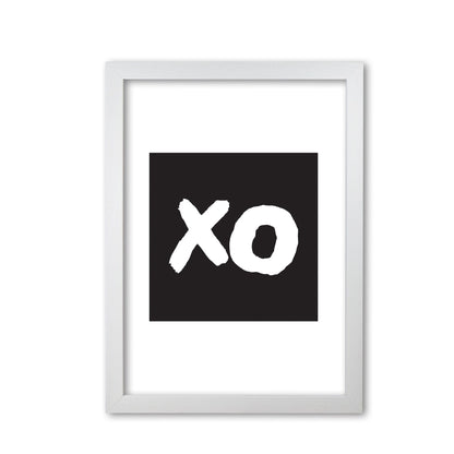 Xo black square modern fine art print
