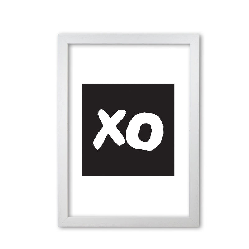 Xo black square modern fine art print