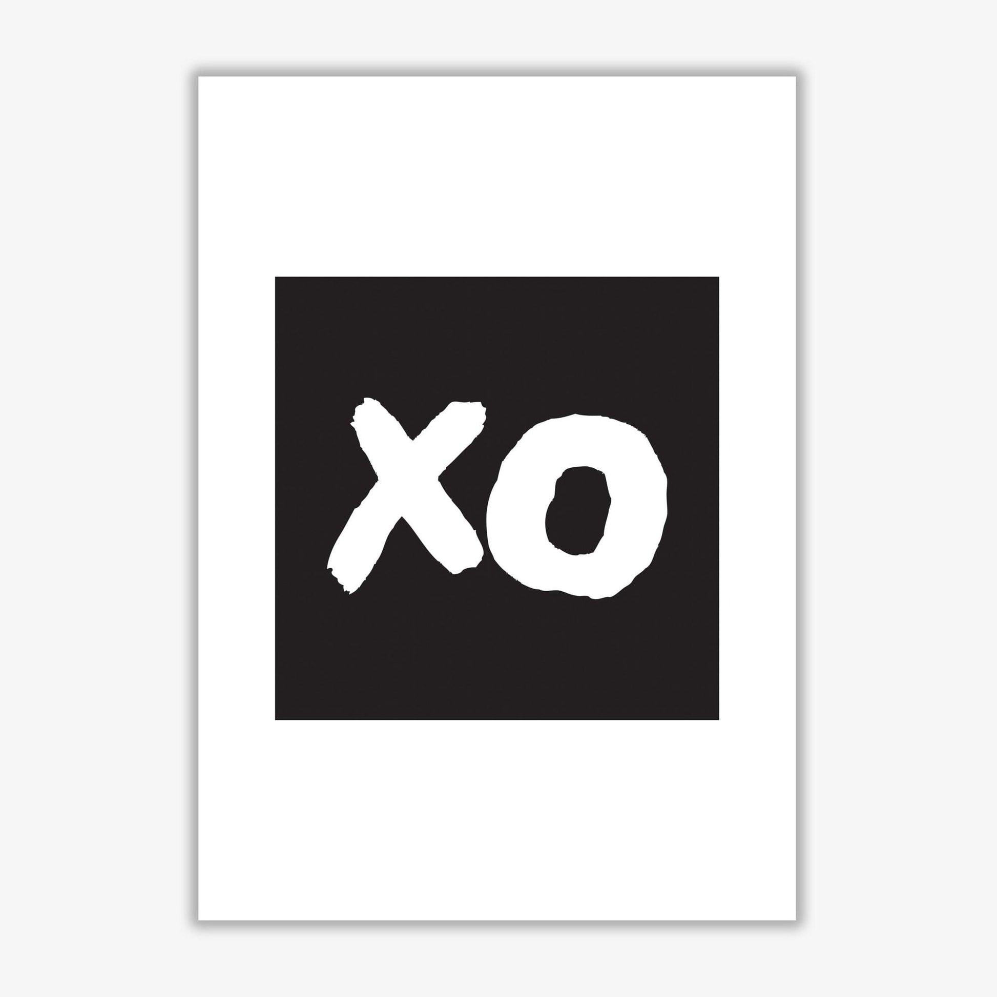 Xo black square modern fine art print