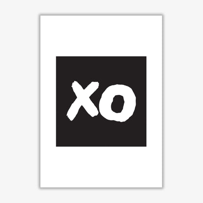 Xo black square modern fine art print