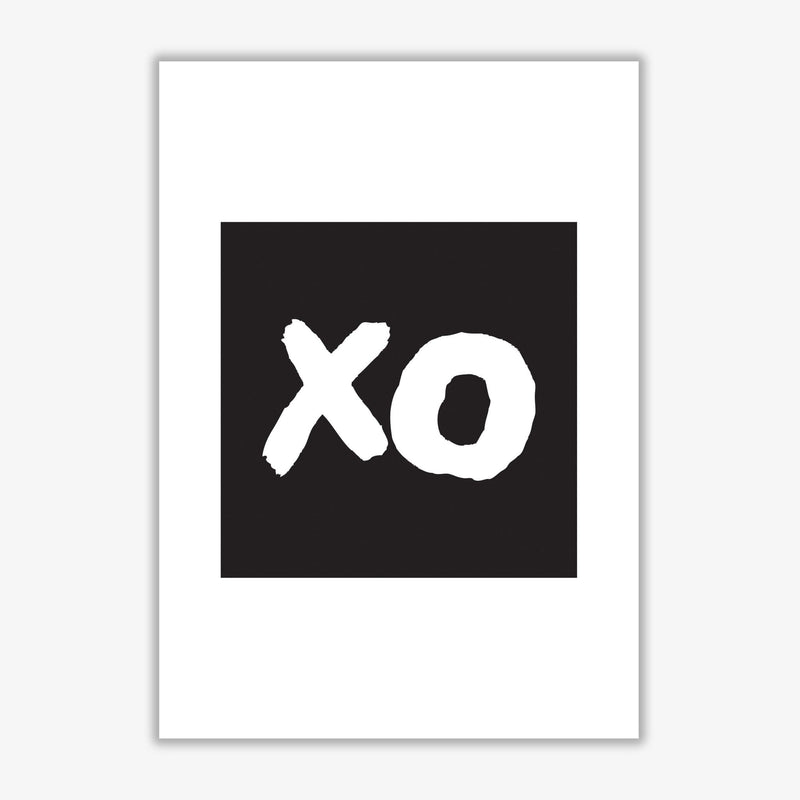 Xo black square modern fine art print
