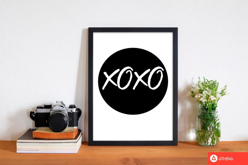 Xoxo black circle modern fine art print