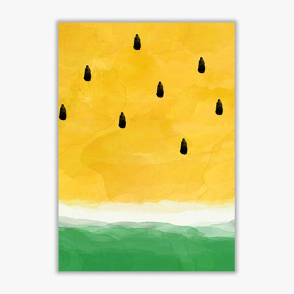 Yellow watermelon fine art print by orara studio, framed kitchen wall art