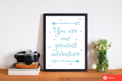 You are our greatest adventure blue modern fine art print