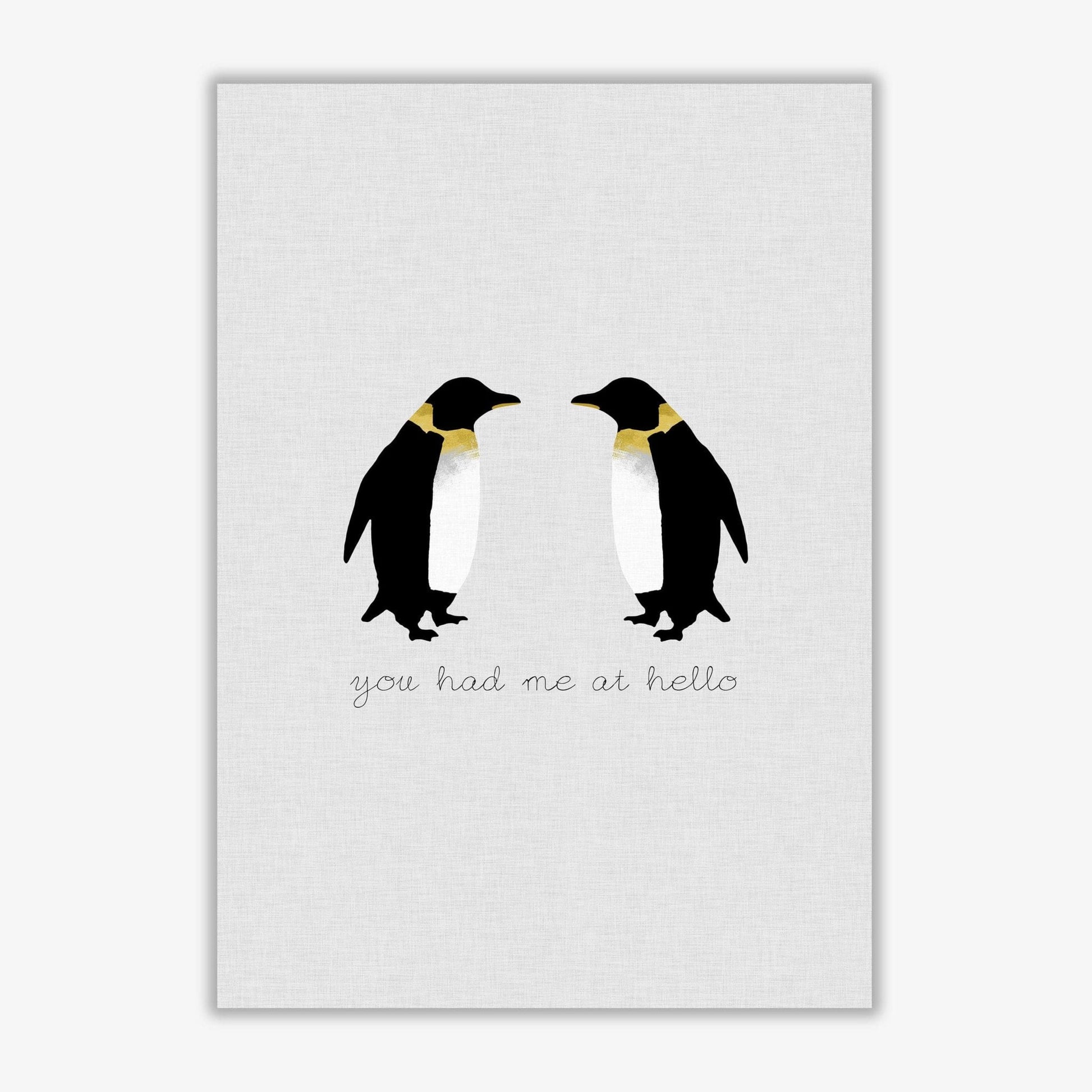 You had me at hello penguin quote fine art print by orara studio